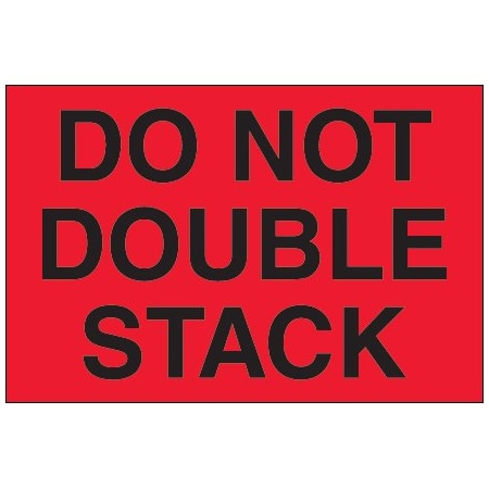 Bsc Preferred 2 x 3'' - ''Do Not Double Stack'' Fluorescent Red Labels BUY00021146